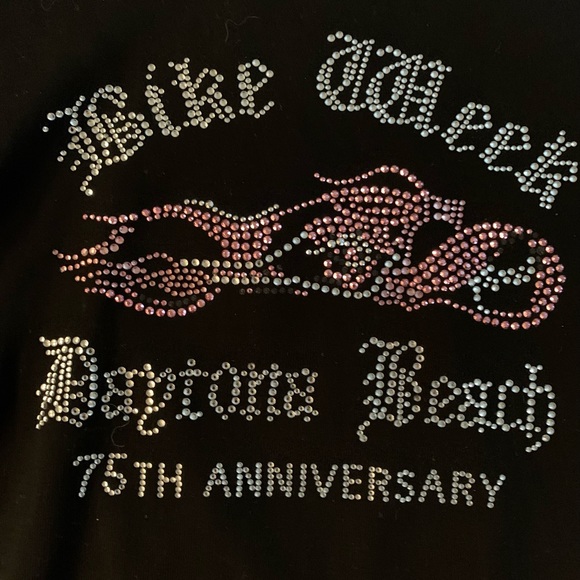 Bike Week Rhinestone M Monroe on Back - Picture 2 of 5